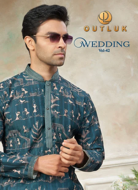 Outluk Wedding Vol 42 Pintex With Digital Print Kurta Pajama Exporters In India